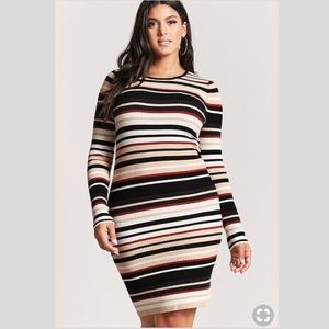 forever21 plus size striped sweater dress